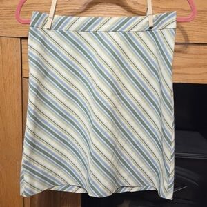 Vintage Y2k American Eagle Outfitters Green and Blue striped mini skirt Size 0